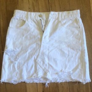 White Jean Skirt